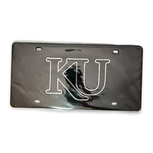Kansas Jayhawks Decorative Front License Plate - Mirrored Black